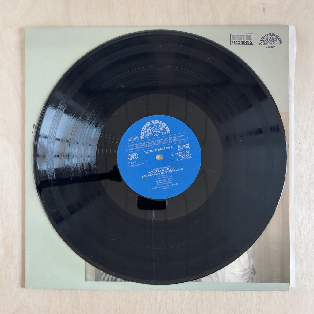 Johannes Brahms, Ivan Moravec, The Czech Philharmonic Orchestra, Jiří Bělohlávek – Piano Concerto No.2 In B Flat Major – record label