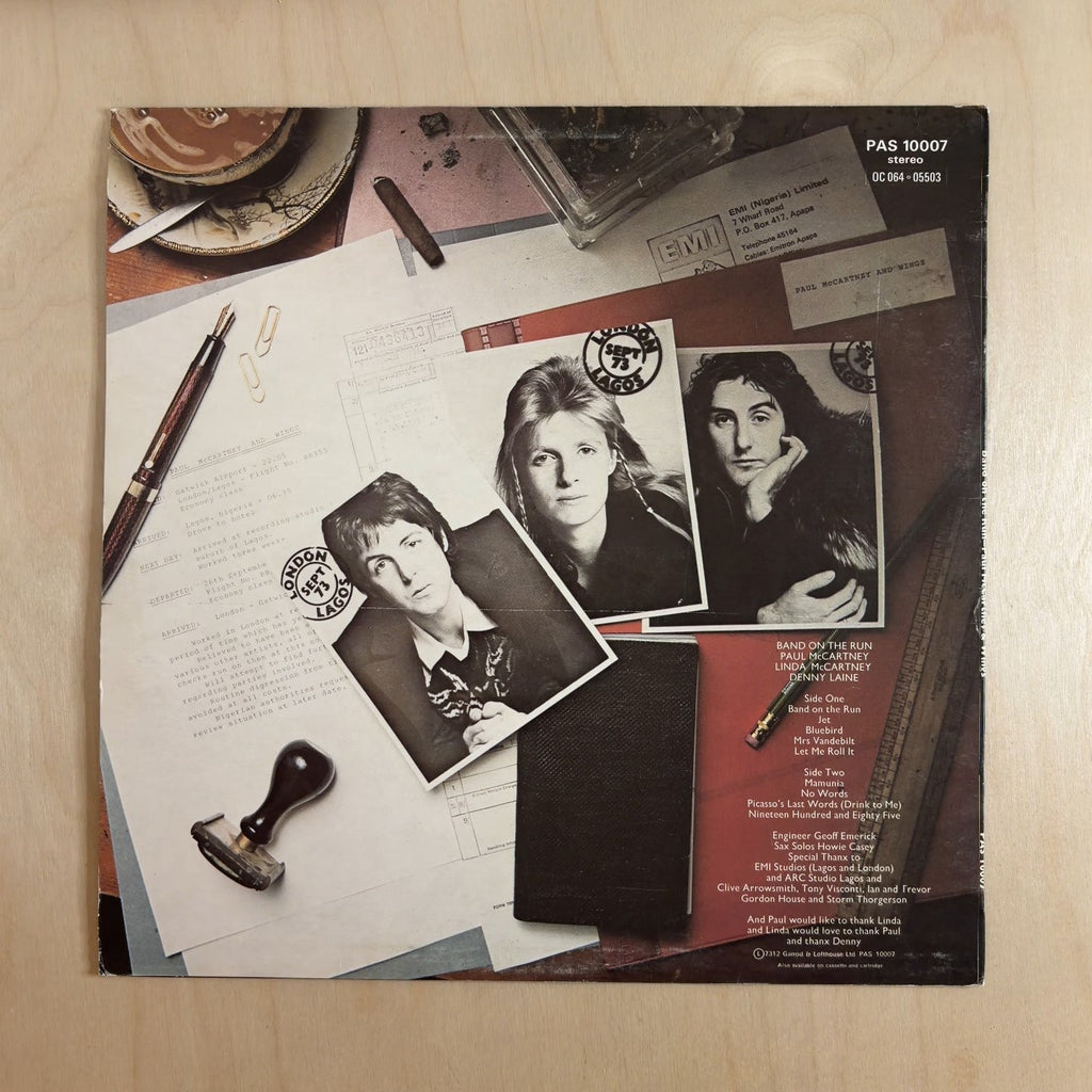 Wings – Band On The Run – back cover