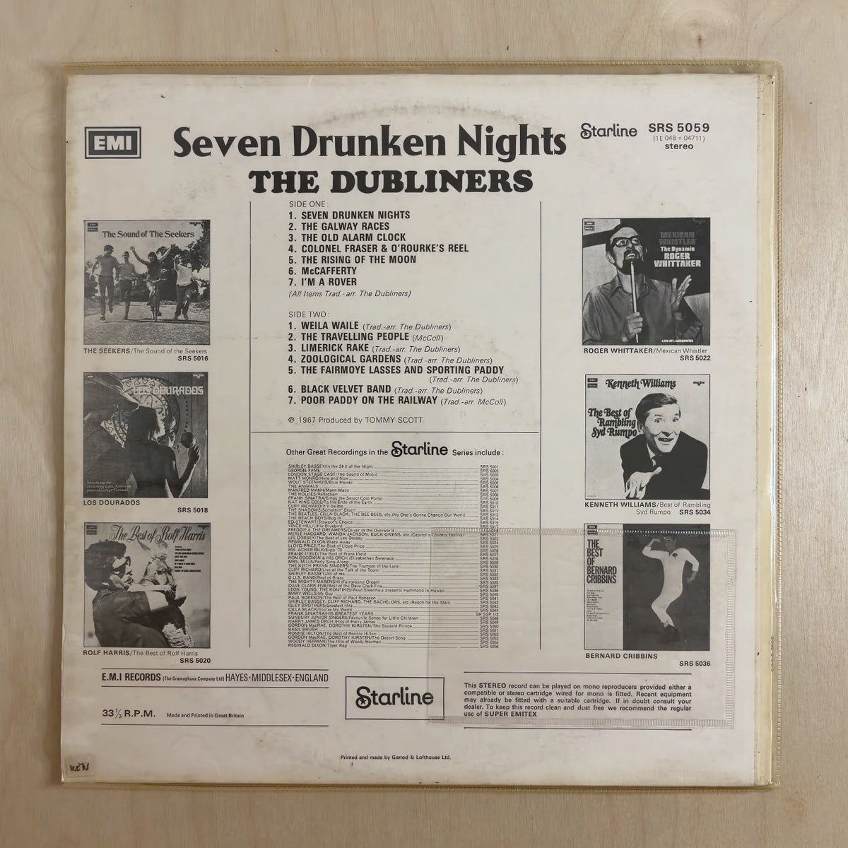 The Dubliners – Seven Drunken Nights – back cover